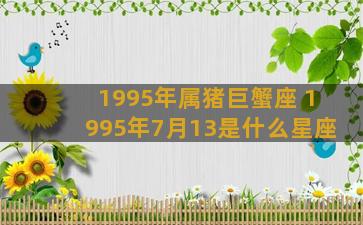 1995年属猪巨蟹座 1995年7月13是什么星座